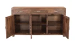 Three Door Three Drawer Wooden Sideboard - Image 4