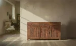 Three Door Three Drawer Wooden Sideboard