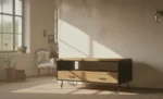 Woode Coffee Table with iron base