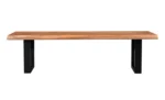 Wooden Bench with Iron Base - Image 2