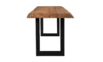 Wooden Bench with Iron Base - Image 3