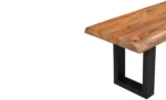 Wooden Bench with Iron Base - Image 4