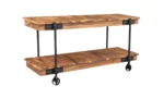 Wooden Console Table with Iron Base - Image 2