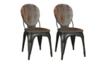 Wooden Dining Chair with Iron Base - Image 3