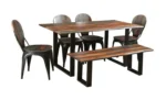 Wooden Dining Chair with Iron Base - Image 4