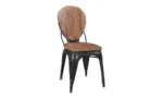 Wooden Dining Chair with Iron Base - Image 2