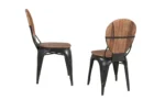 Wooden Dining Chair with Iron Base - Image 3