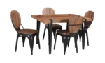 Wooden Dining Chair with Iron Base - Image 4