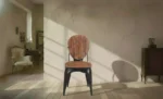 Wooden Dining Chair with Iron Base