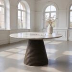 White Marble Dining Table Round Base