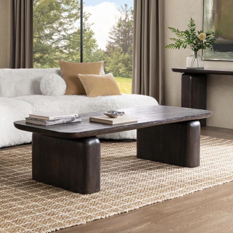 1035 Coffee Table In Mango Wood Z Black Finish - Image 1