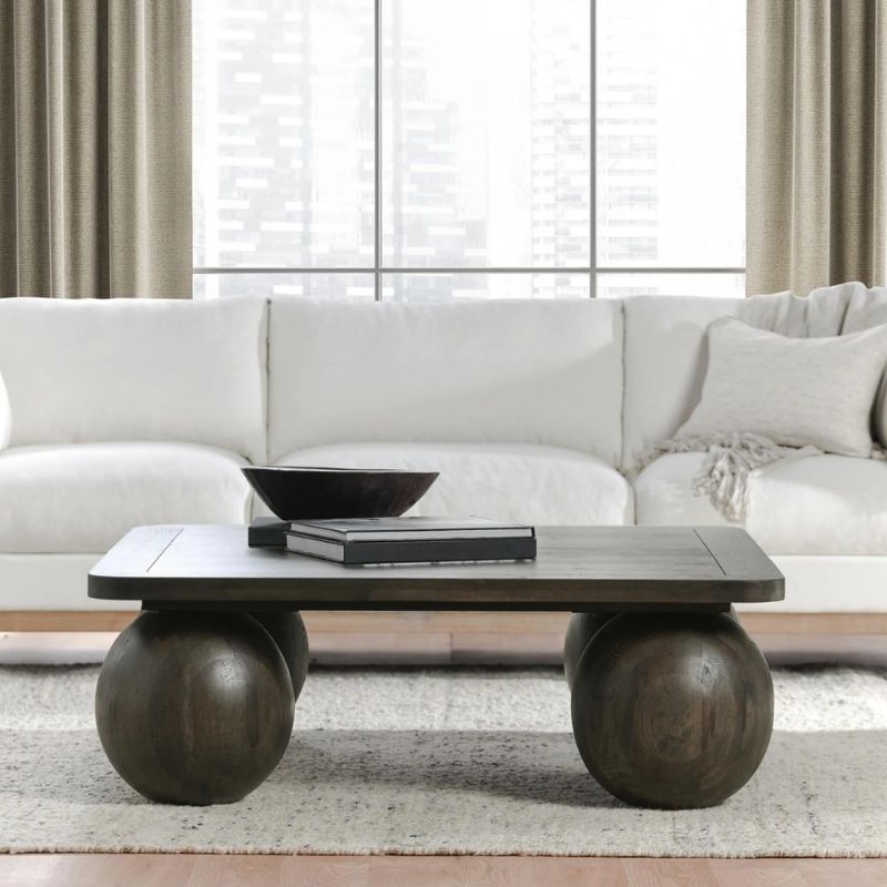 1038 Coffee Table In Mango Wood Olive Green Finish - Image 1