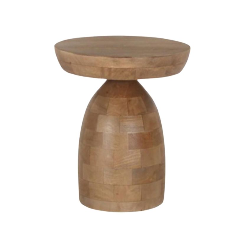 1041 Organic End Table In Mango Wood - Image 1
