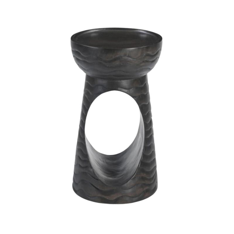 1046 Organic End Table In Mango Wood Black Finish - Image 1