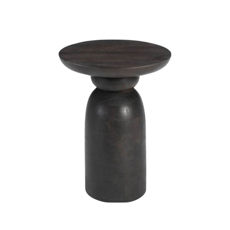 1047 Organic End Table In Mango Wood Black Finish - Image 1