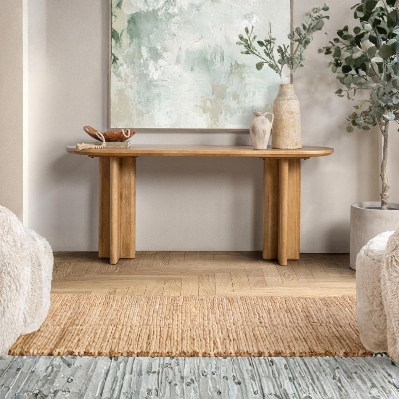 1070 Console Table In Mango Wood Natural Finish - Image 1