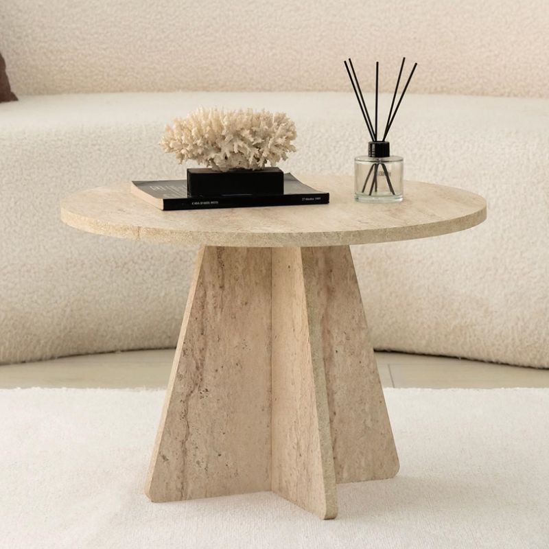 2001 Roma Travertine Round Coffee Table - Image 1