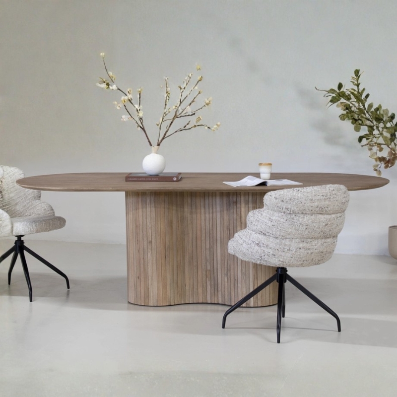 6026 Dining Table Curved Flute - Image 1
