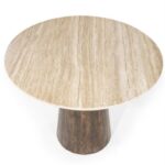 Travertine Marble Dining Table Cylinder Base - Image 3