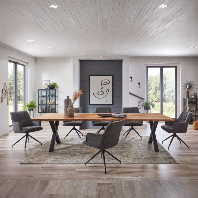 6086 Acacia X Shape Dining - Image 1